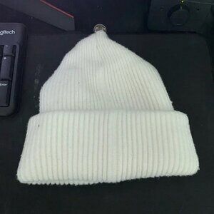 Chrome Hearts Leather Patch White Beanie